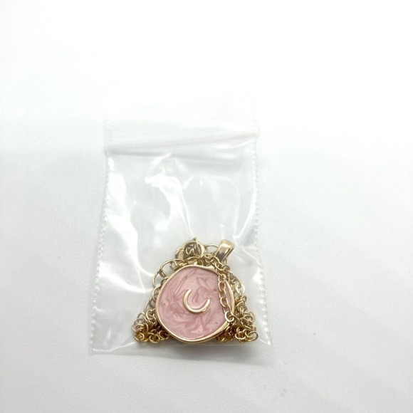 PINK Resin Horseshoe Lucky Charms Necklace - Picture 8 of 8